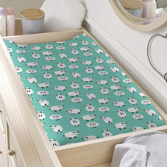 Little Sheep Pattern Print Changing Pad Cover