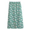 Little Sheep Pattern Print Cotton Front Slit Maxi Skirt