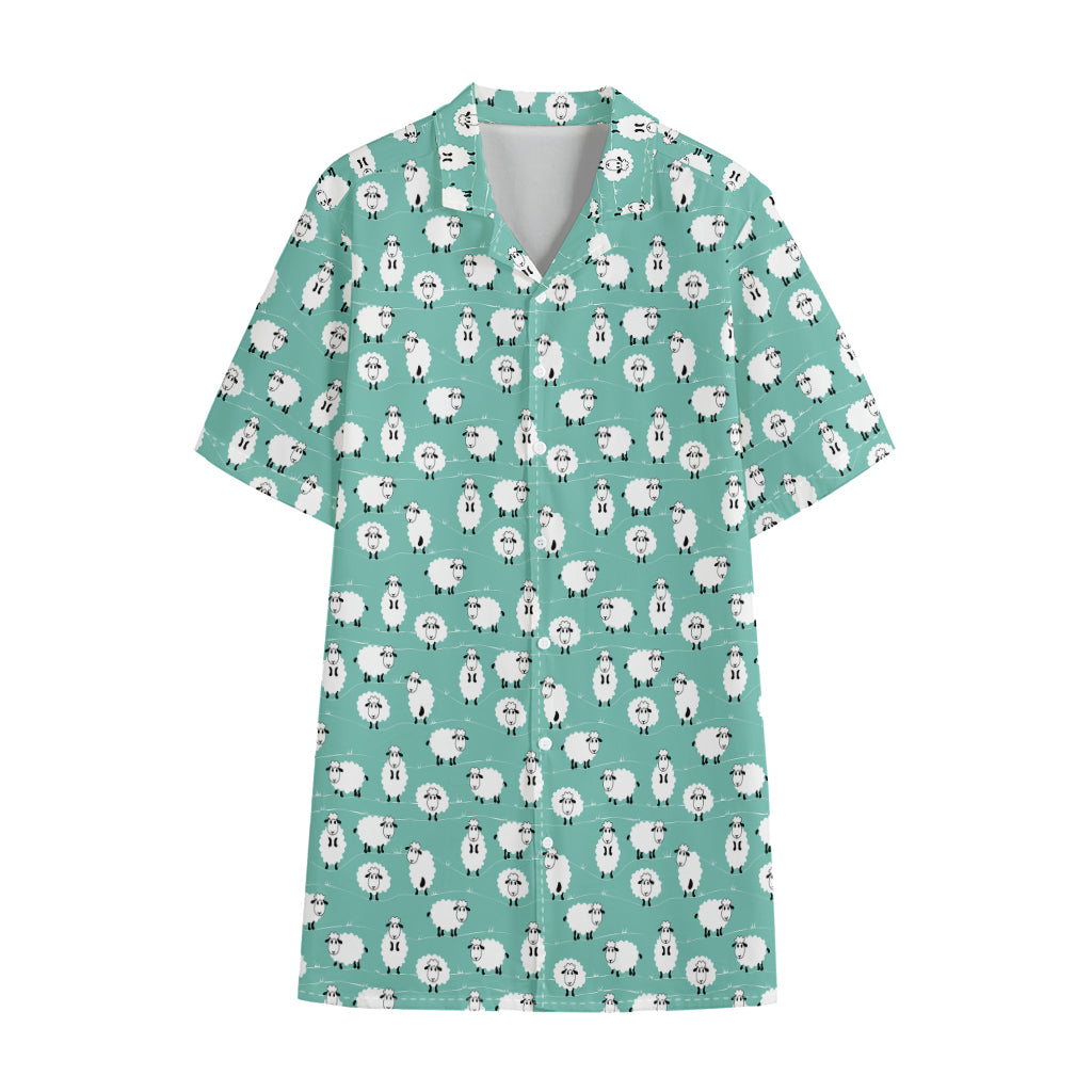 Little Sheep Pattern Print Cotton Hawaiian Shirt