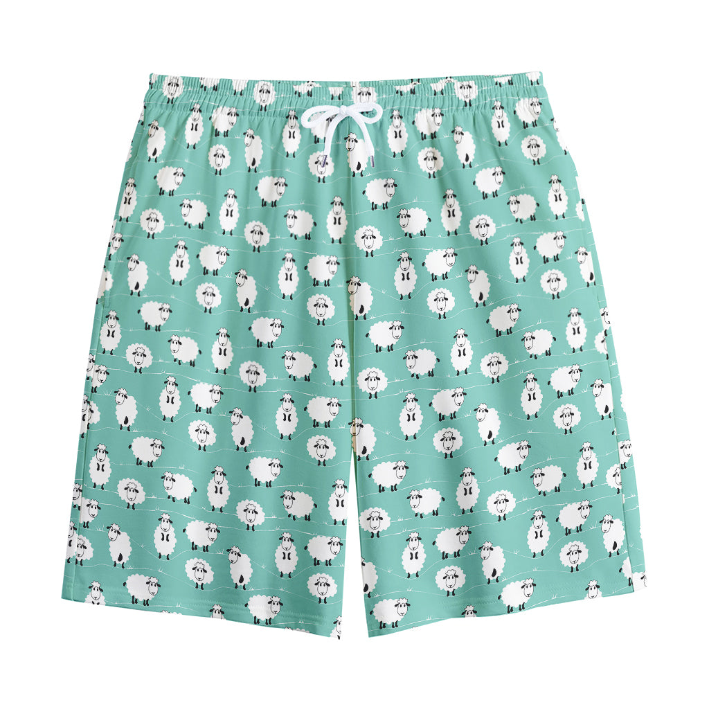 Little Sheep Pattern Print Cotton Shorts