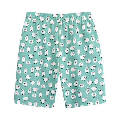 Little Sheep Pattern Print Cotton Shorts