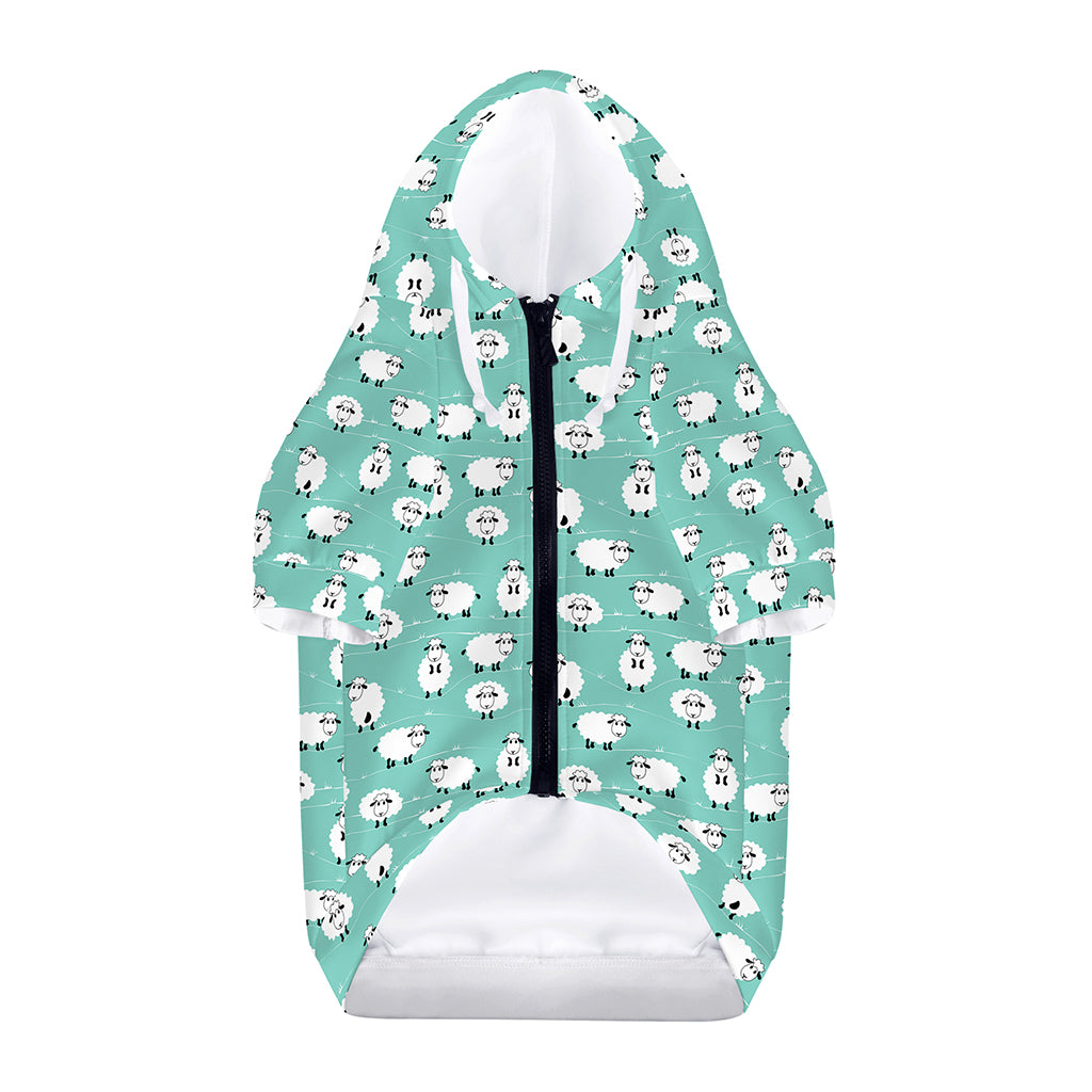 Little Sheep Pattern Print Dog Zip Up Hoodie