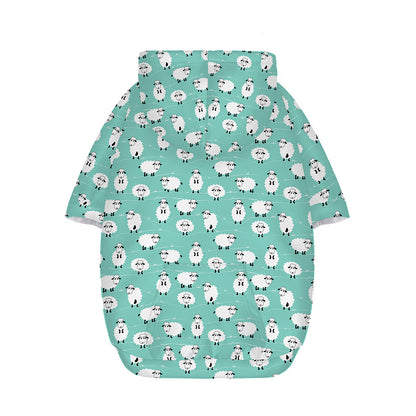 Little Sheep Pattern Print Dog Zip Up Hoodie