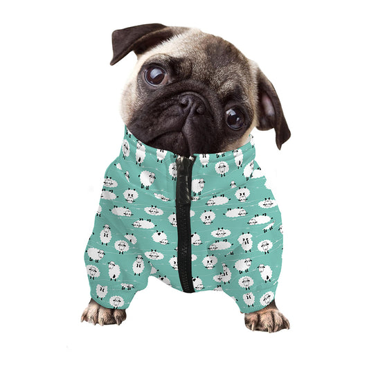 Little Sheep Pattern Print Dog Zip Up Jacket