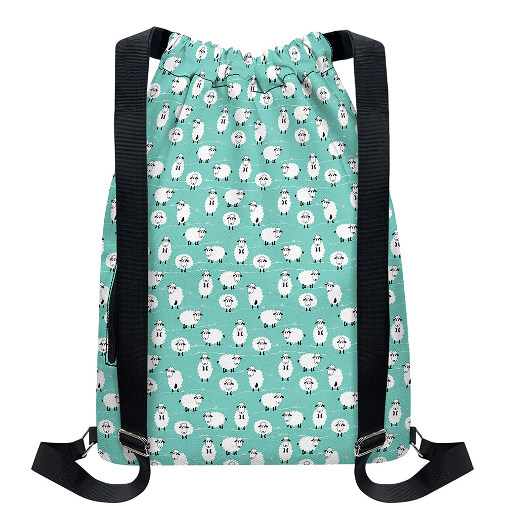 Little Sheep Pattern Print Drawstring Backpack