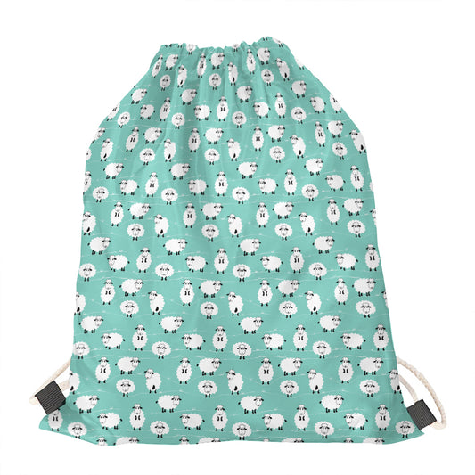Little Sheep Pattern Print Drawstring Bag