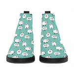 Little Sheep Pattern Print Flat Ankle Boots