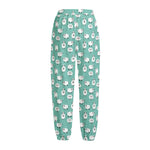 Little Sheep Pattern Print Fleece Lined Knit Pants