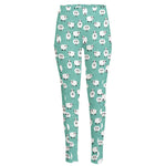 Little Sheep Pattern Print High-Waisted Pocket Leggings