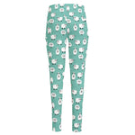 Little Sheep Pattern Print High-Waisted Pocket Leggings