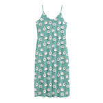 Little Sheep Pattern Print Jersey Midi Cami Dress