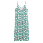 Little Sheep Pattern Print Jersey Midi Cami Dress