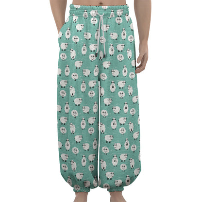 Little Sheep Pattern Print Lantern Pants