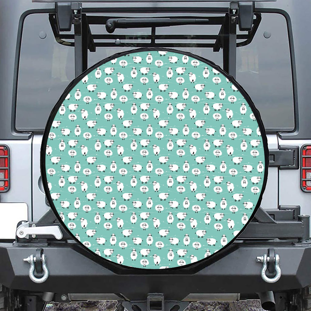 Little Sheep Pattern Print Leather Spare Tire Cover