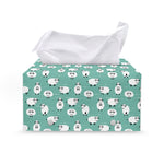 Little Sheep Pattern Print Leather Tissue Box Cover