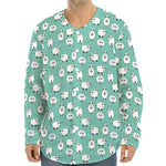 Little Sheep Pattern Print Long Sleeve Baseball Jersey