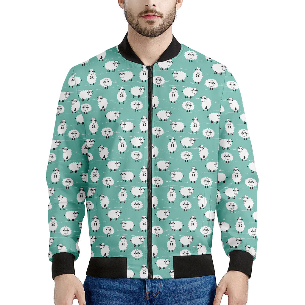 Little Sheep Pattern Print Men's Bomber Jacket