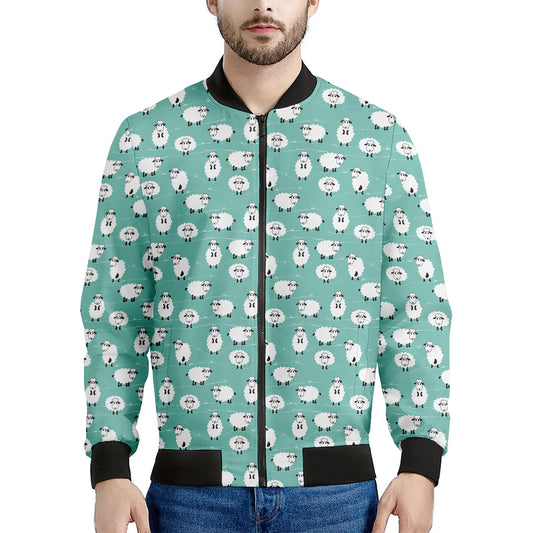Little Sheep Pattern Print Men's Bomber Jacket