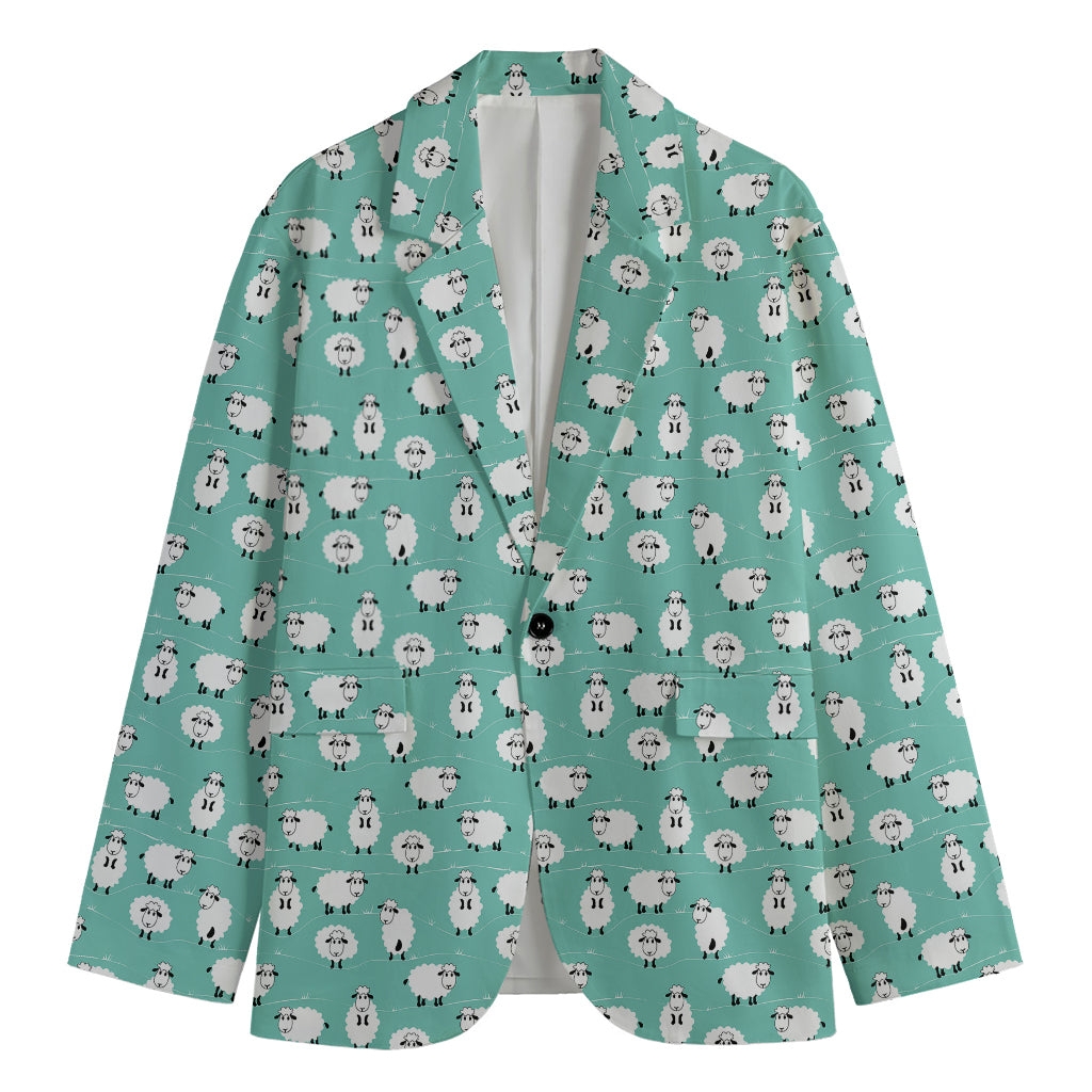 Little Sheep Pattern Print Men's Cotton Blazer