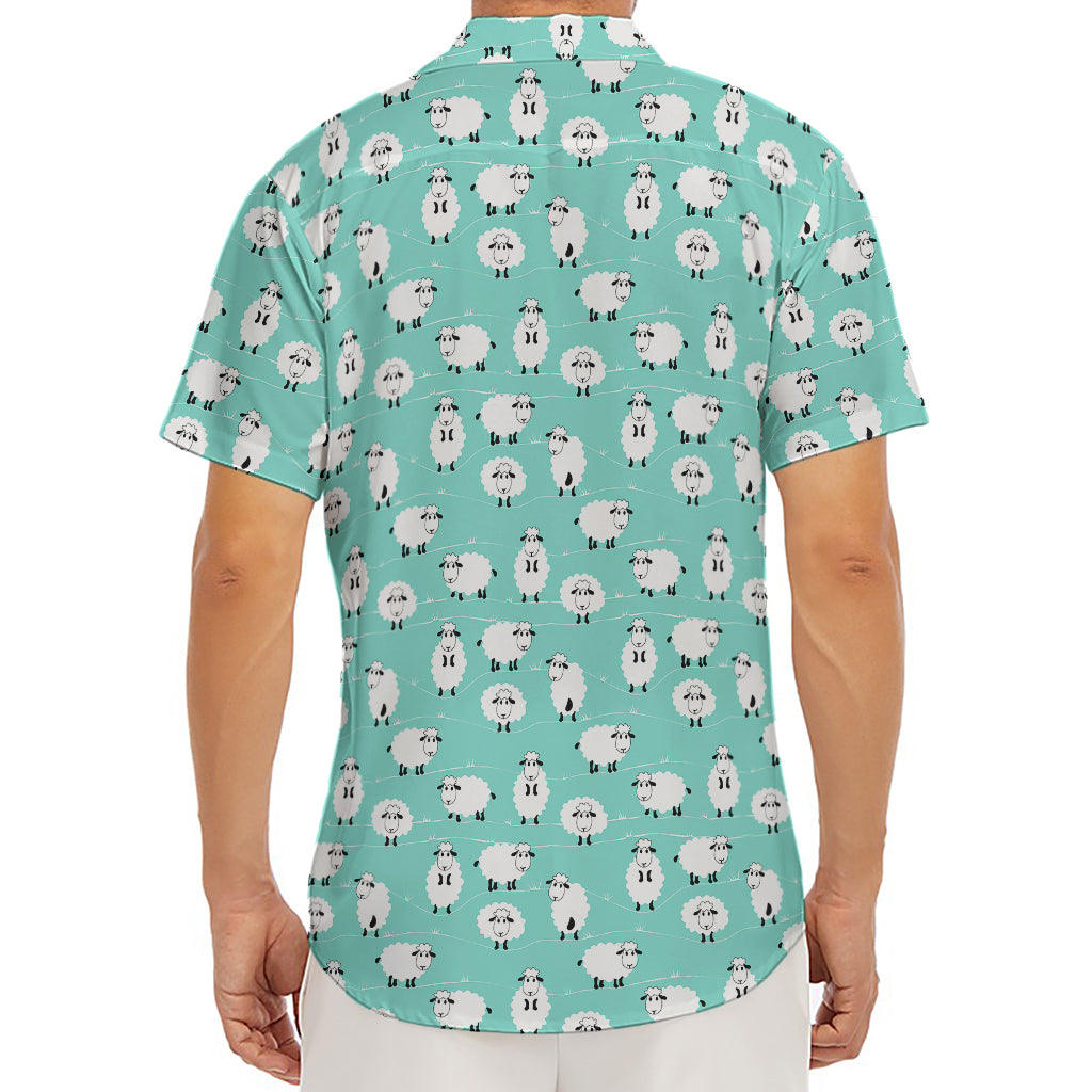 Little Sheep Pattern Print Men's Deep V-Neck Shirt