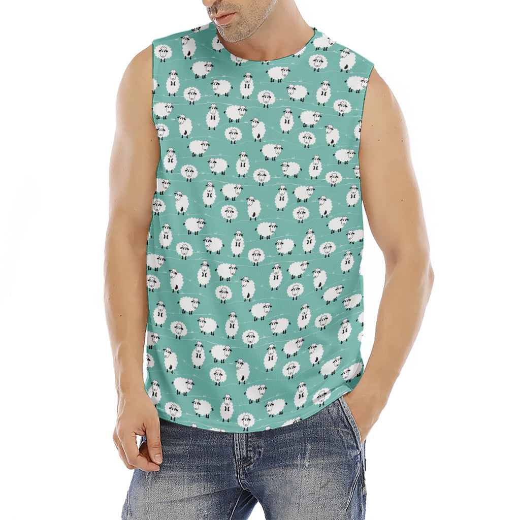 Little Sheep Pattern Print Men's Fitness Tank Top