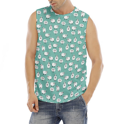 Little Sheep Pattern Print Men's Fitness Tank Top