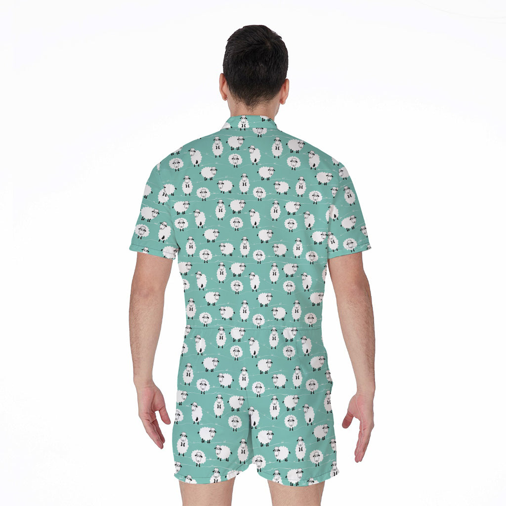Little Sheep Pattern Print Men's Rompers