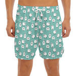 Little Sheep Pattern Print Men's Split Running Shorts
