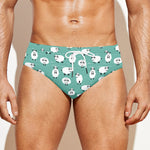 Little Sheep Pattern Print Men's Swim Briefs