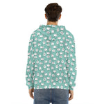 Little Sheep Pattern Print Men's Velvet Pullover Hoodie