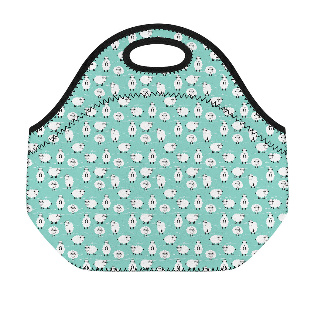 Little Sheep Pattern Print Neoprene Lunch Bag