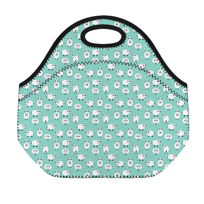 Little Sheep Pattern Print Neoprene Lunch Bag