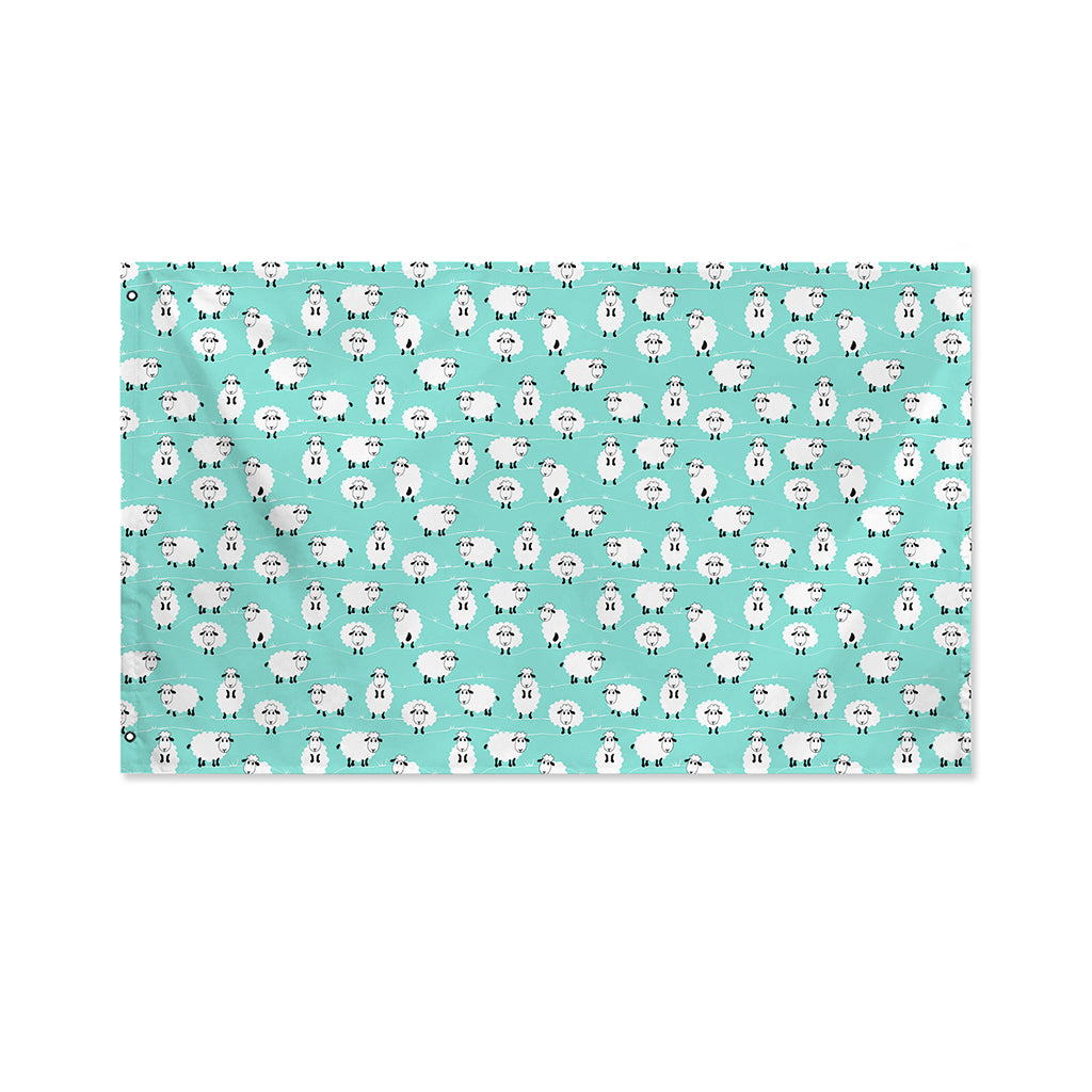 Little Sheep Pattern Print Polyester Flag