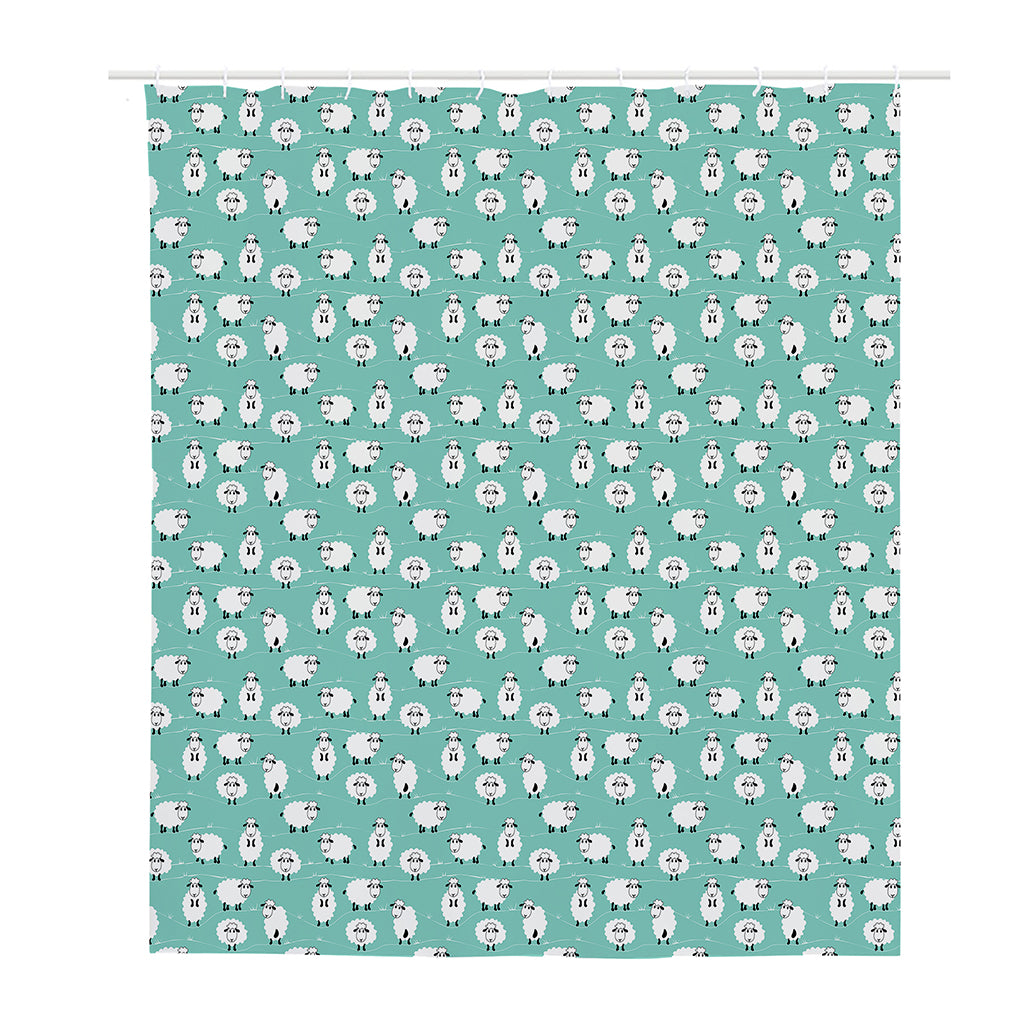 Little Sheep Pattern Print Polyester Shower Curtain
