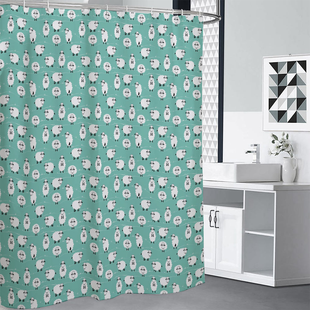 Little Sheep Pattern Print Premium Shower Curtain