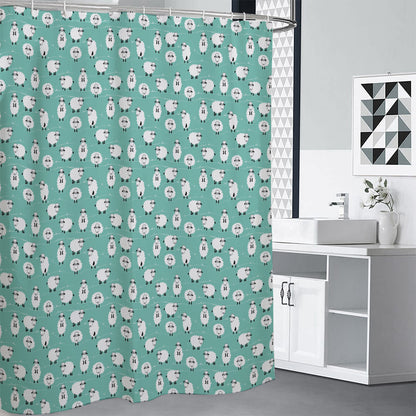 Little Sheep Pattern Print Premium Shower Curtain