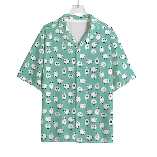 Little Sheep Pattern Print Rayon Hawaiian Shirt