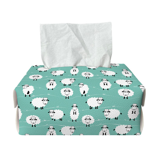 Little Sheep Pattern Print Rectangle Tissue Box Cover