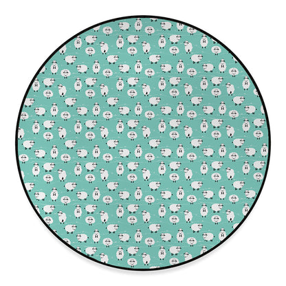 Little Sheep Pattern Print Round Floor Mat