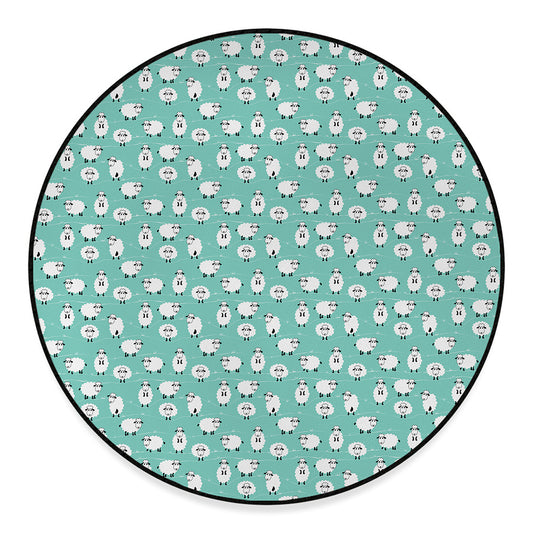 Little Sheep Pattern Print Round Floor Mat