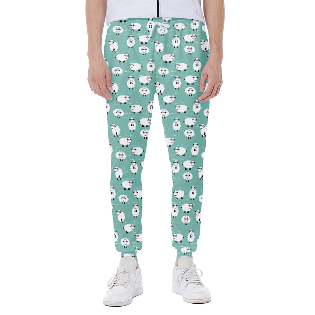 Little Sheep Pattern Print Scuba Joggers