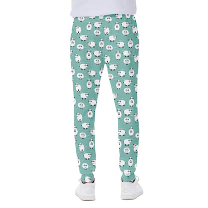Little Sheep Pattern Print Scuba Joggers