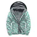 Little Sheep Pattern Print Sherpa Lined Zip Up Hoodie