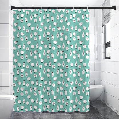 Little Sheep Pattern Print Shower Curtain