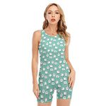 Little Sheep Pattern Print Sleeveless One Piece Swimsuit