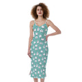Little Sheep Pattern Print Slim Fit Midi Cami Dress