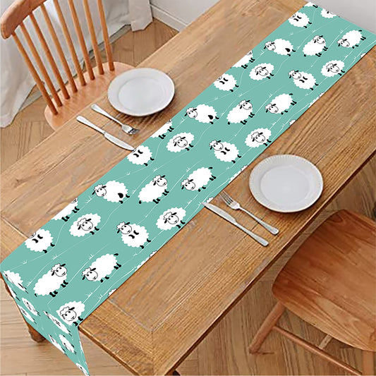 Little Sheep Pattern Print Table Runner
