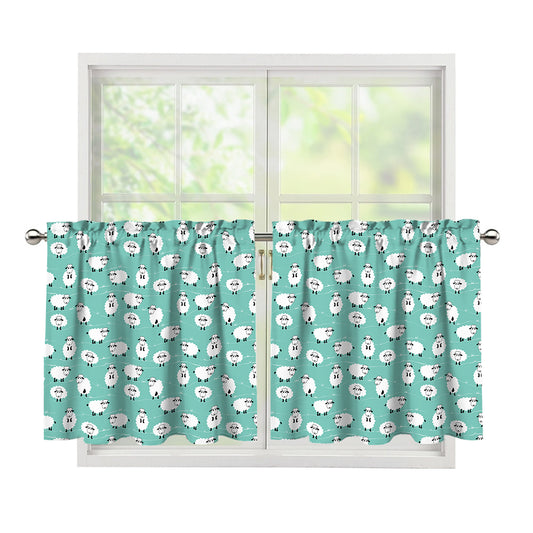 Little Sheep Pattern Print Tier Curtains