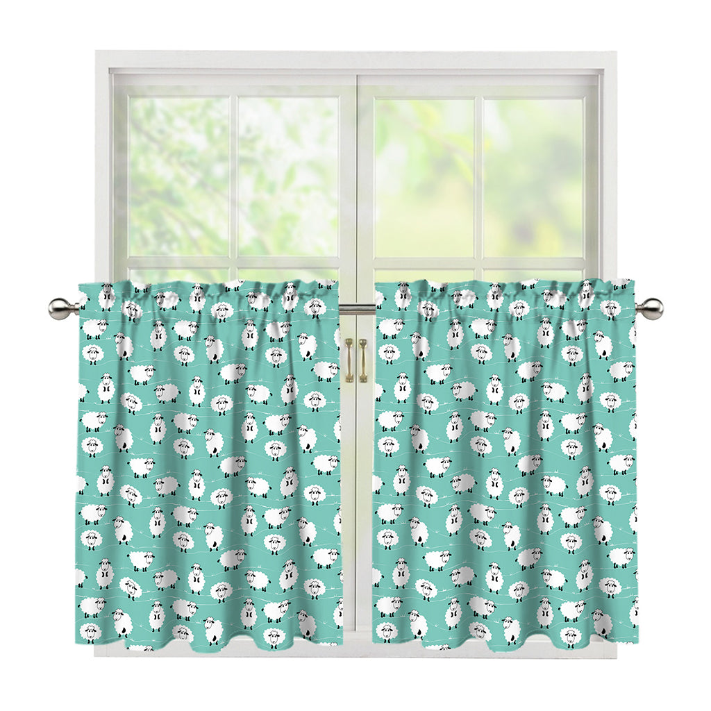 Little Sheep Pattern Print Tier Curtains