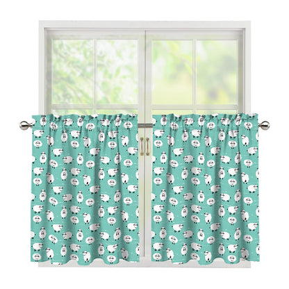 Little Sheep Pattern Print Tier Curtains